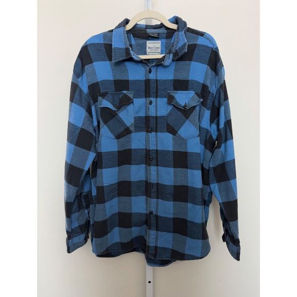 David Carey Other - Vintage David Carey Men's Flannel Shirt 2XL Grunge Shadow Plaid Skater XXL Blue